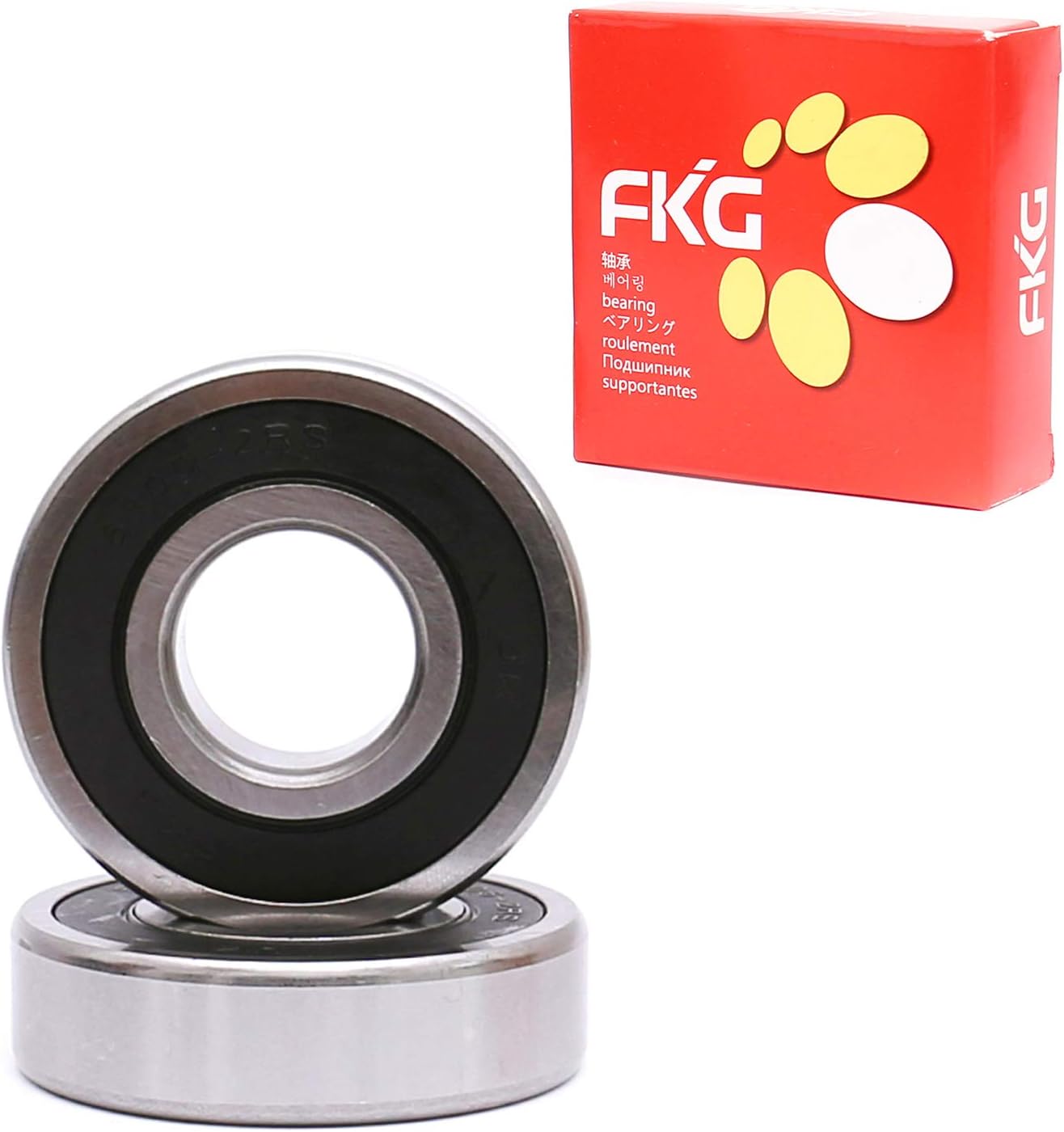 FKG 6305-2RS 25x62x17mm Deep Groove Ball Bearing Double Rubber Seal Bearings Pre-Lubricated 2 Pcs