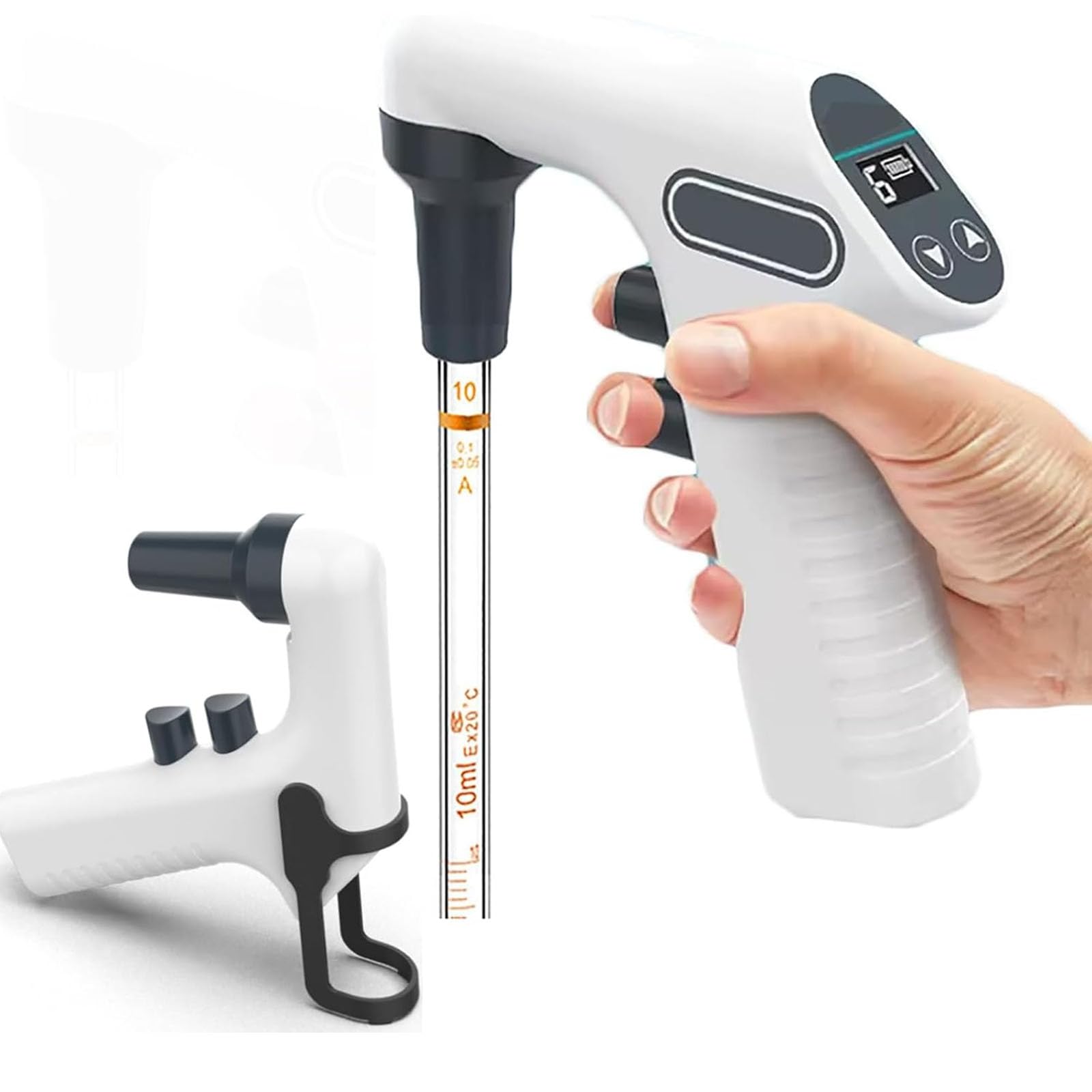 Regolatore digitale per pipette da 0,1-100 ml, con display LCD, 6 livelli di velocità, 2 modalità di drenaggio, ausilio per pipetta ricaricabile per uso in laboratorio