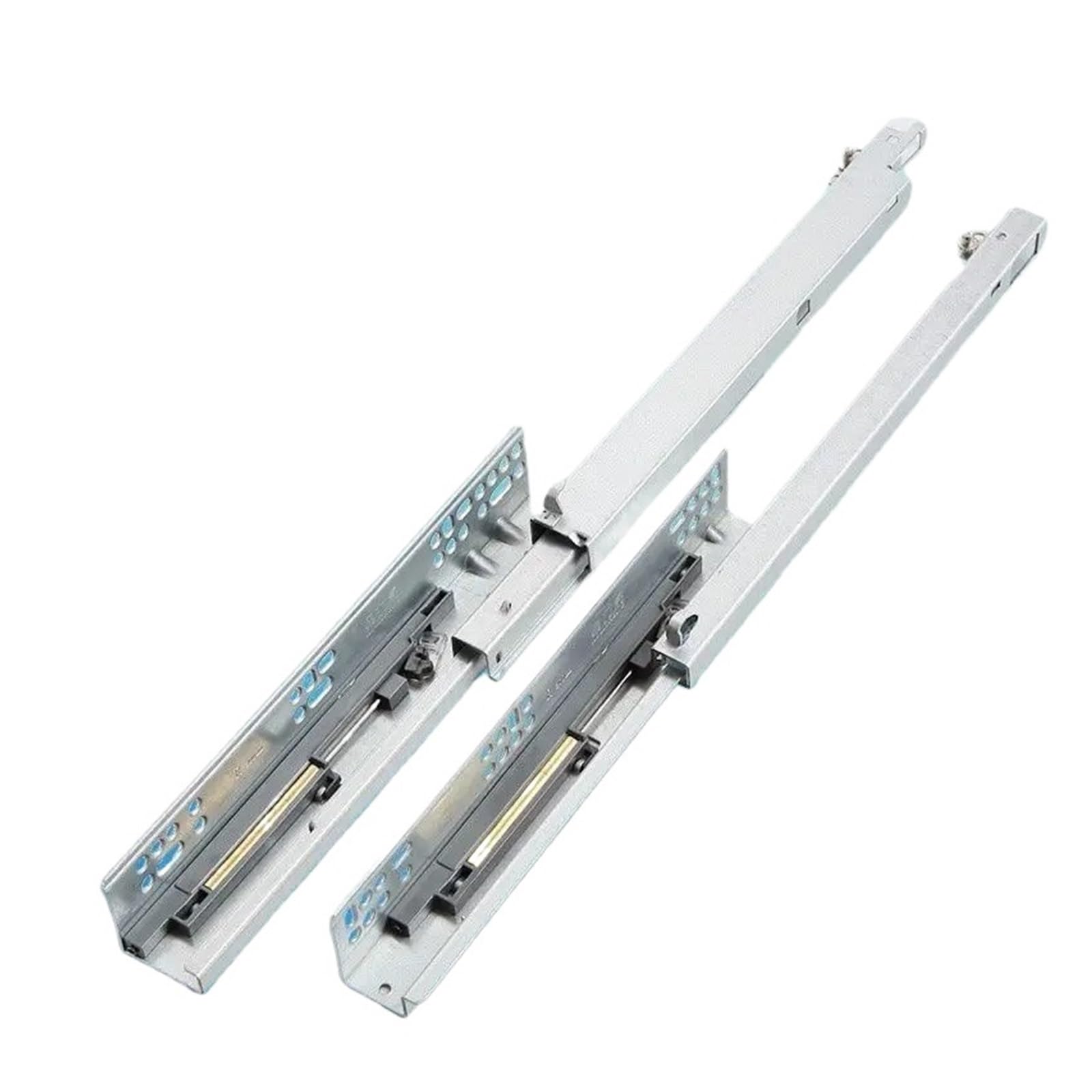 Hidden Bottom Mount Damping Three Section Support Drawer Slide Rail Track Hardware