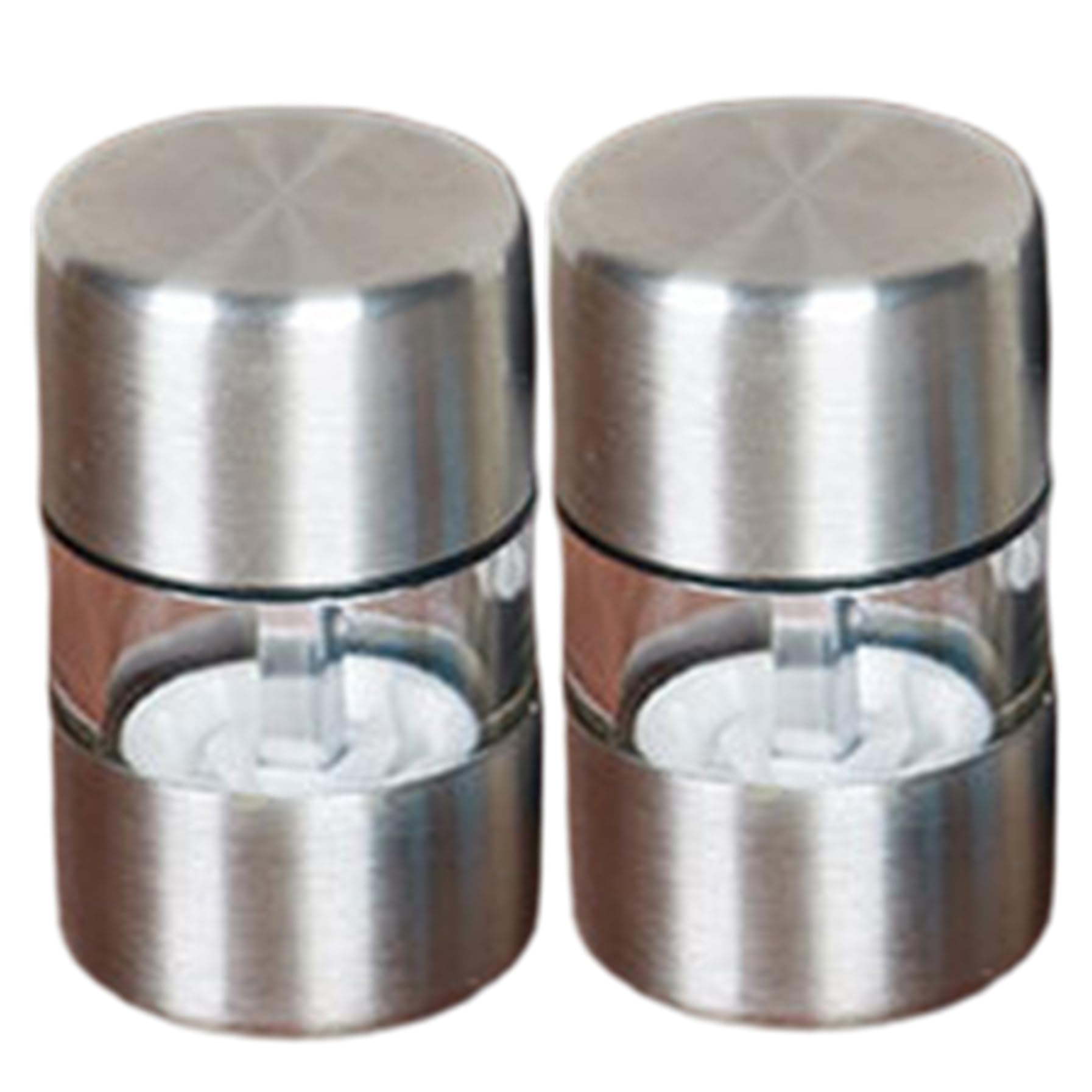 CAKEEYUM 2Pcs Pepper Grinder, Stainless Steel Manual Mini Salt Grinder Adjustable Coarseness Portable & Refillable Spice Mills for Kitchen Pepper, Mill, Salt, and Grin