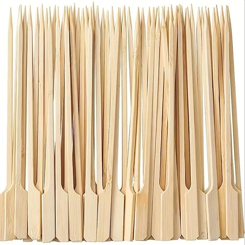 200 Pinchos de madera de bambú natural de 7.1 pulgadas para barbacoa, aperitivo, fruta, cóctel, fuente de chocolate, parrilla, cocina, campamento al