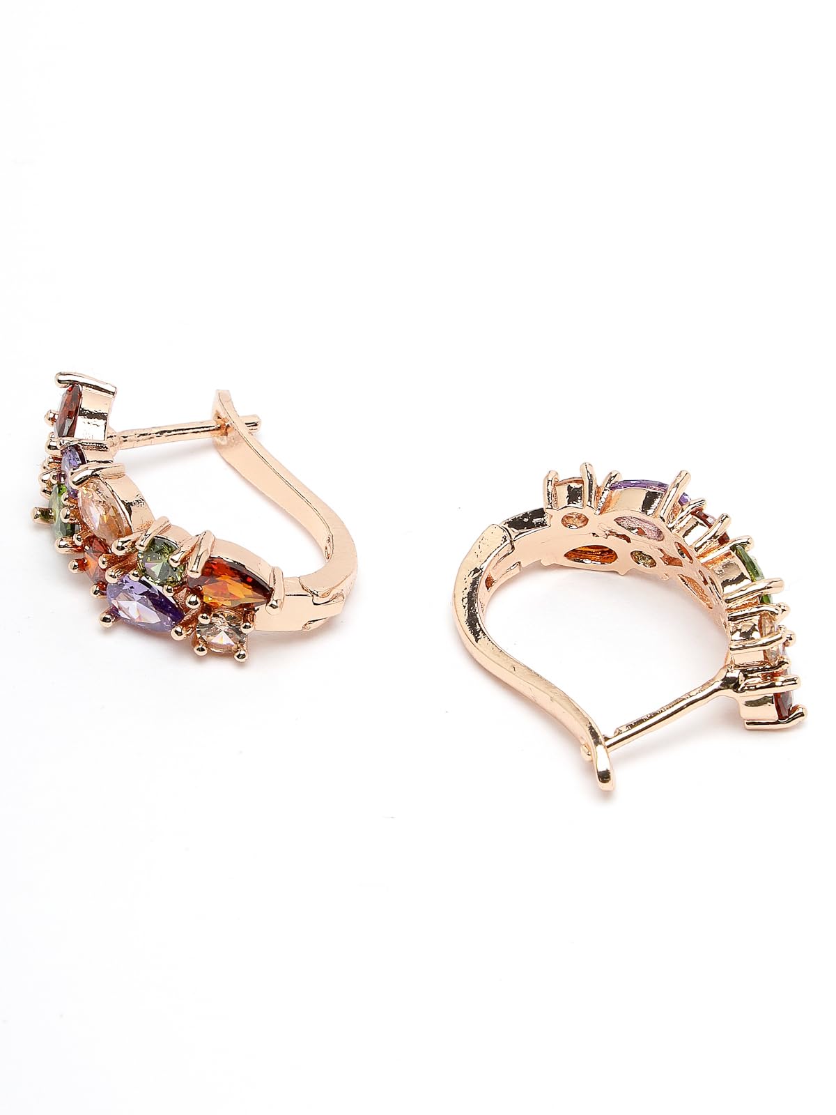 scintillare by sukkhi Valentine Gifts Collection Latest Stylish Rose Gold Plated Crystals Multicolor Bali Hoop Earring Stylish Fashion|Birthday Gift for Girls & Women Anniversary Gift for Wife|E106558-picture-31