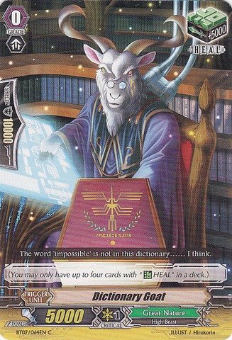 Cardfight!! Vanguard TCG - Dictionary Goat (BT07/064EN) - Rampage of the Beast King