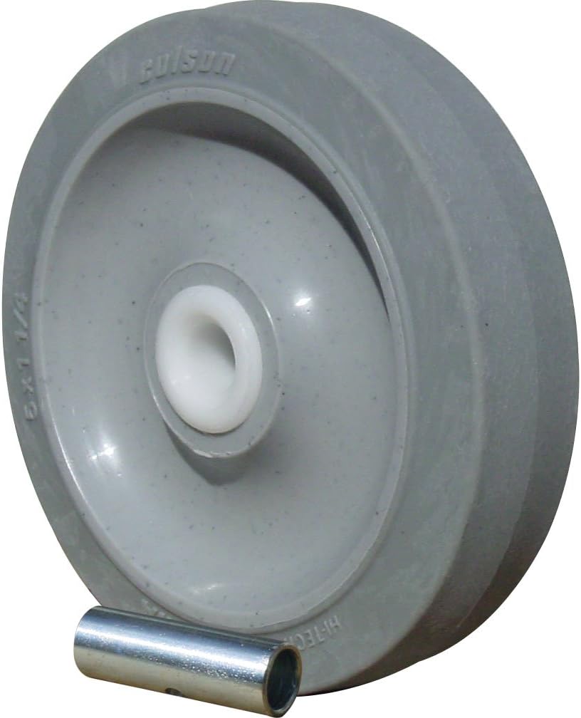Colson Non Marking Gray Performa Soft Rubber Wheel 5" x1-1/4" with Plain Bearing by Colson