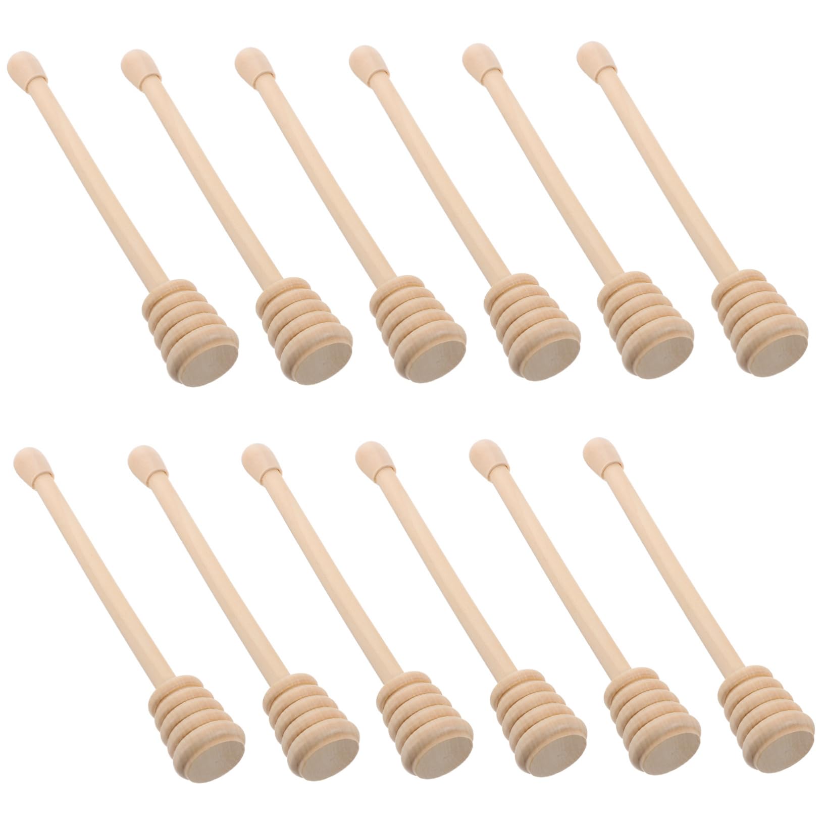 ASAKKURA Honey Stirrers 12 Pcs Wooden Honey Mixing Sticks for Non-slip Handle Dishwasher Safe