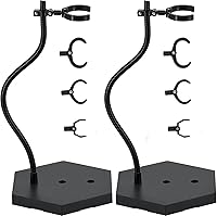 Yocoolfun Large Action Figure Display Stand 2-Pack for 1/6 1/12 Gundam HG/RG/SD Figures - Sturdy Black Holder with Adjustable Clamps & Screwdriver