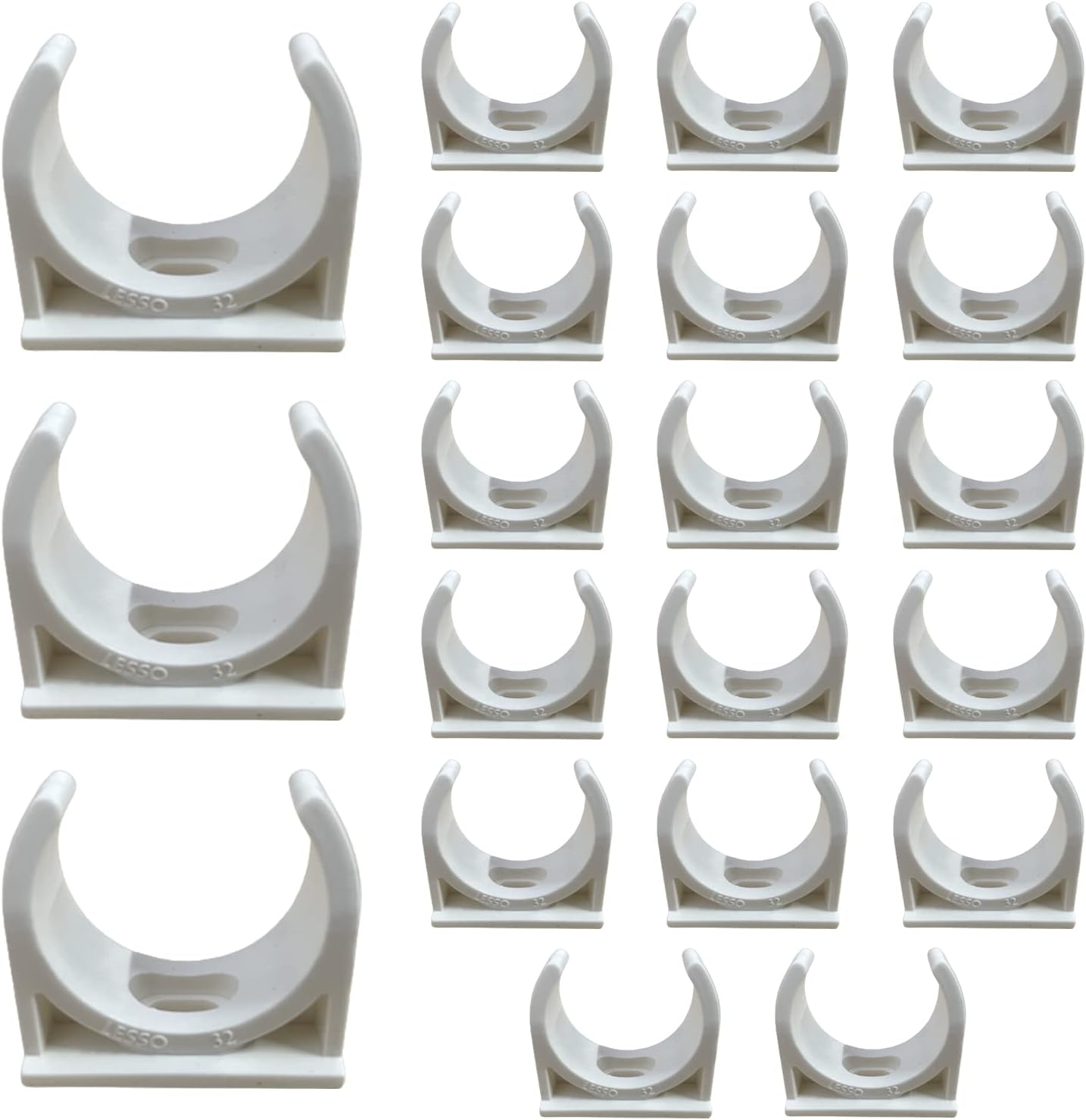 20 Pcs Plastic Pipe Clips Universal PVC Plastics Clamps Wear Resistant