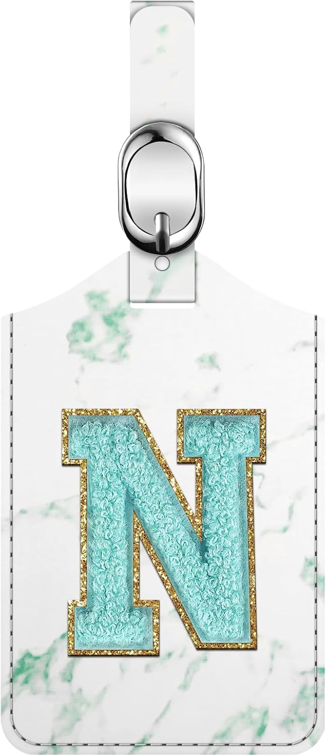 Fintie Letter Tag PU Leather Embroidered Monogrammed Luggage Tag