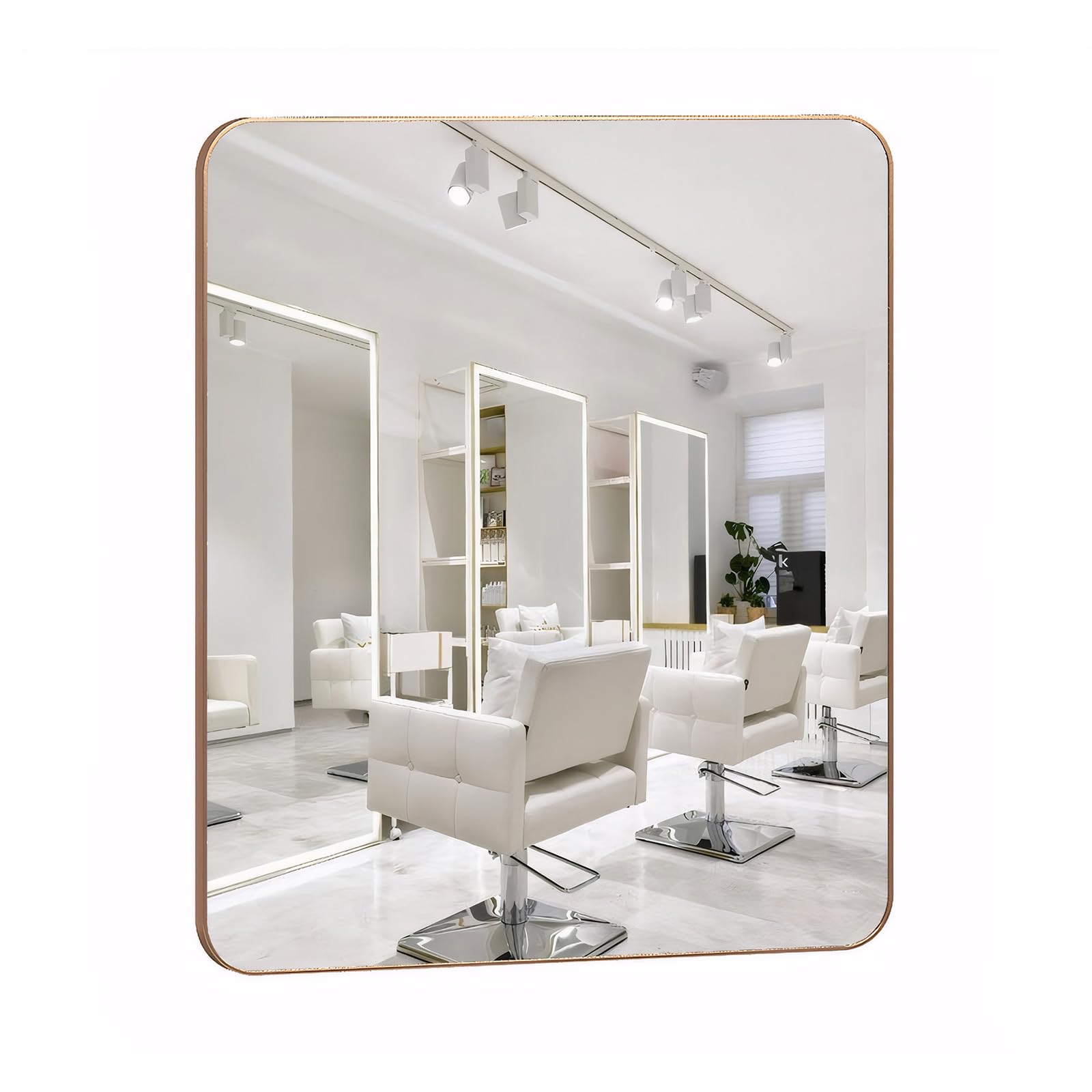 OmySalon Wall Mounted Salon Hairdressing Mirror, Makeup Vanity Square Wall Mounted Mirror for Bathroom Bedroom Salon Barber Shop Beauty Salon