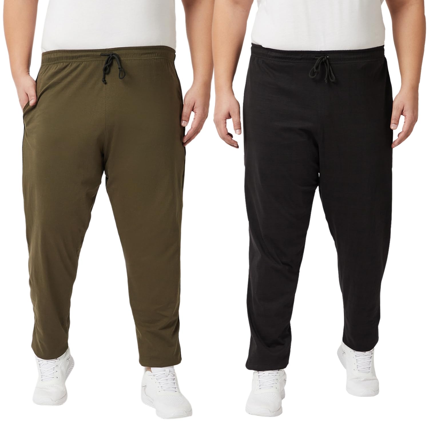 Mens Plus Size Track-pants - Combo Pack of 2-image-49