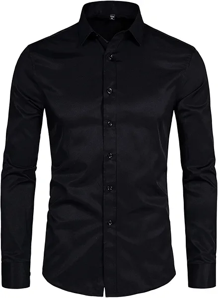 BEILU Stretch Mens Slim Fit Dress Shirts Formal Long Sleeve Button Down Shirts
