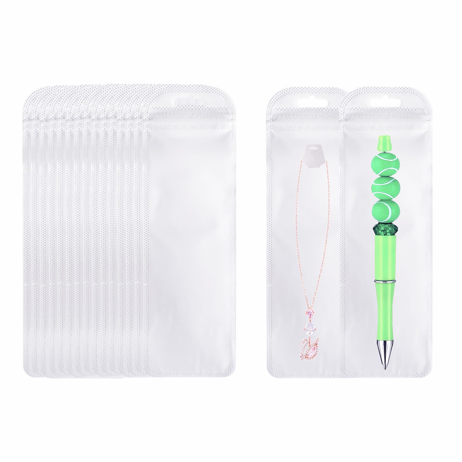 100 bolsas transparentes resellables para bolígrafos, ideales para bolígrafos de cuentas, oficina, hogar, fiesta, almacenamiento de alimentos, galletas, muestras de joyería (2.4 x 7.28 pulgadas) 4