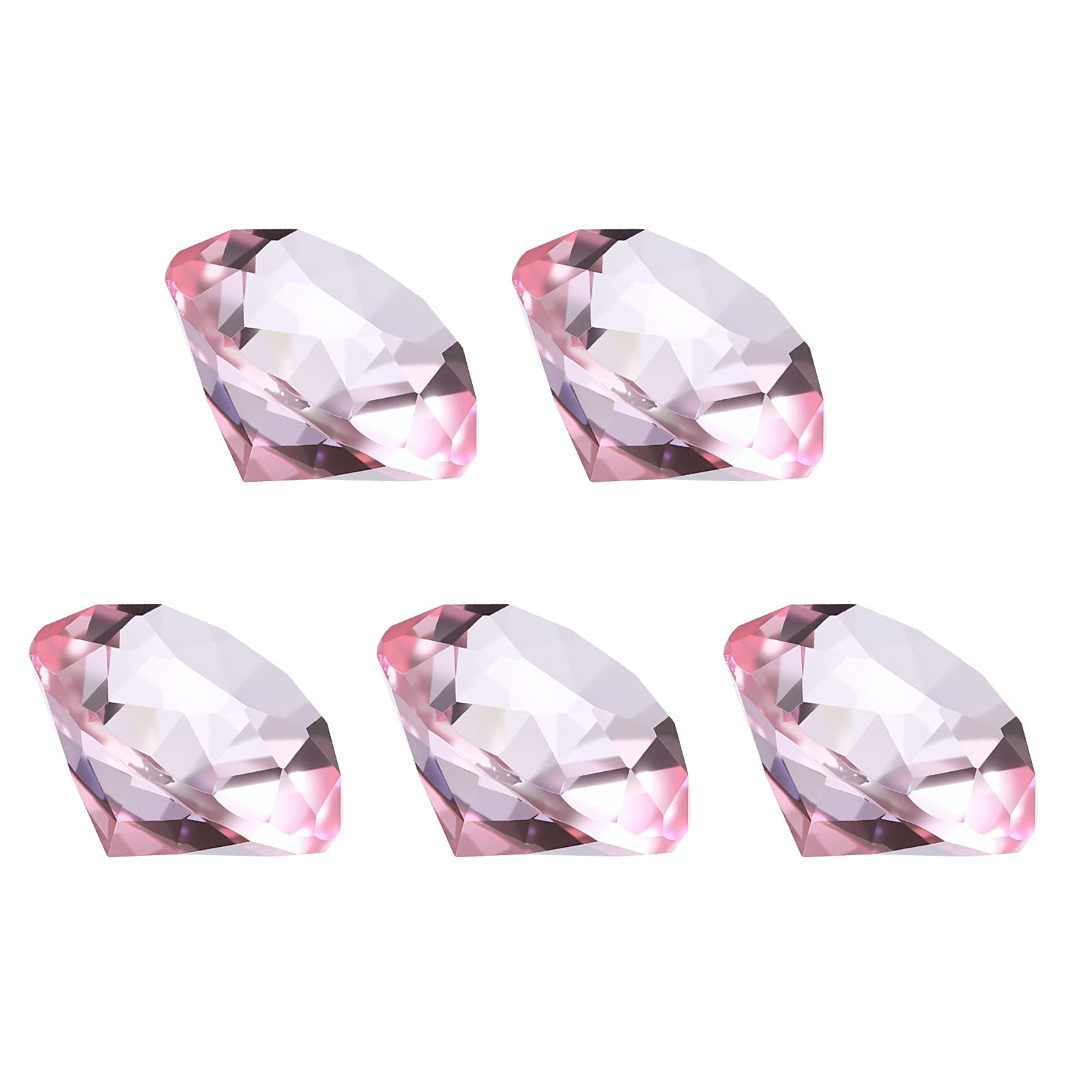PATIKIL 5 Pcs Diamond Crystal Paperweight, 30mm / 1.18 Inch Crystal Paperweight Paper Weight for Home Office Desktop Table Decor Wedding Party Jewelry Ornaments, Pink โ image 1