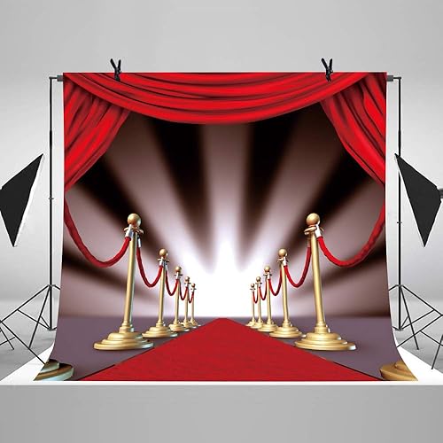 Miniatura 4 de Telón de fondo de fotografía de estrellas para escaleras de alfombra roja, accesorios de estudio de vinilo de 10 x 10 pies ME496