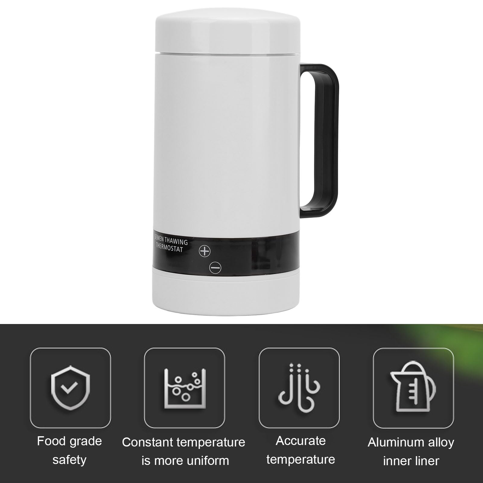 Pyhodi Auftaubecher für Gefrorenes Sperma, 600 Ml Thermostatbecher für Tiersperma mit 3200-mAh-Akku für Nutztiere, Rinder, Schweine, Schafe