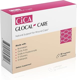 Cica GlocalCare – Clinically Proven Wound Healing Supplement
- Aids in Scar & Recovery Support - Helps with Skin & Tissue Repair for Surgery, Wounds, Scar Treatment & Bruising (30 Capsules)