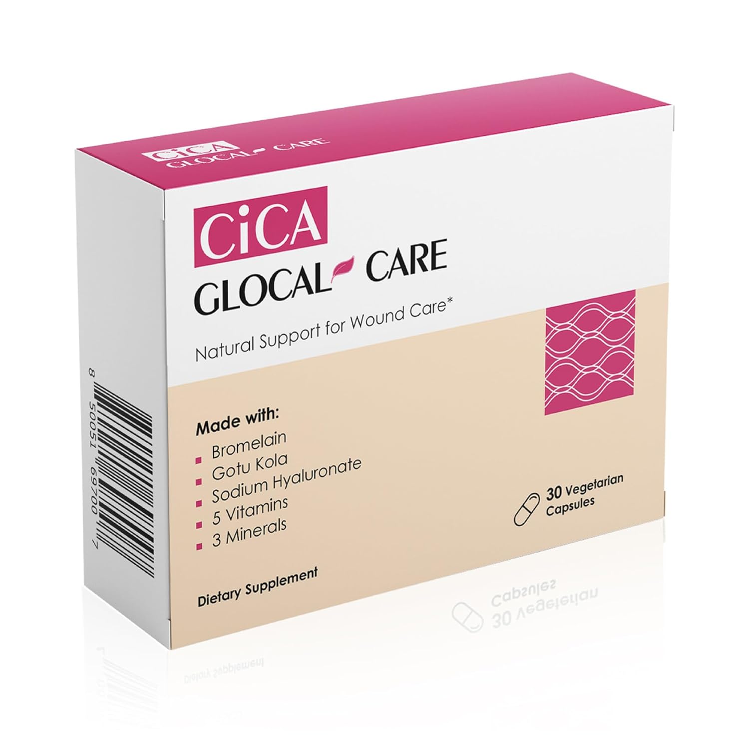 Cica GlocalCare – Clinical-Grade Skin Recovery Supplement – Supports Tissue Repair, Collagen Formation & Post-Procedure Skin Health – For Bruising & Scar Appearance Support – 30 Capsules