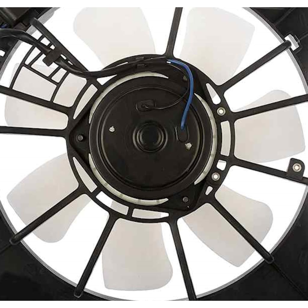 KarParts360 for Honda Fit 2007 2008 A/C Condenser Fan | Plastic Material | Male Connector | Brushed Mount Type | 2 Terminal | Replacement for E1FZ-8K621-B, 38611PWAJ01