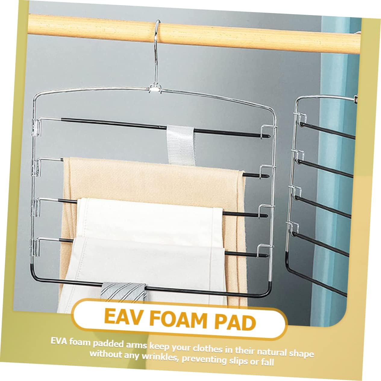 ABOOFAN 3pcs Pants Hangers Space Saving Skirt Hangers Metal Jeans for Home Organization