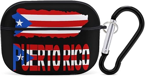 Map Flag of Puerto Rico - Funda compatible con AirPods Pro con llavero y bonita piel disponible en Yaxa Colombia