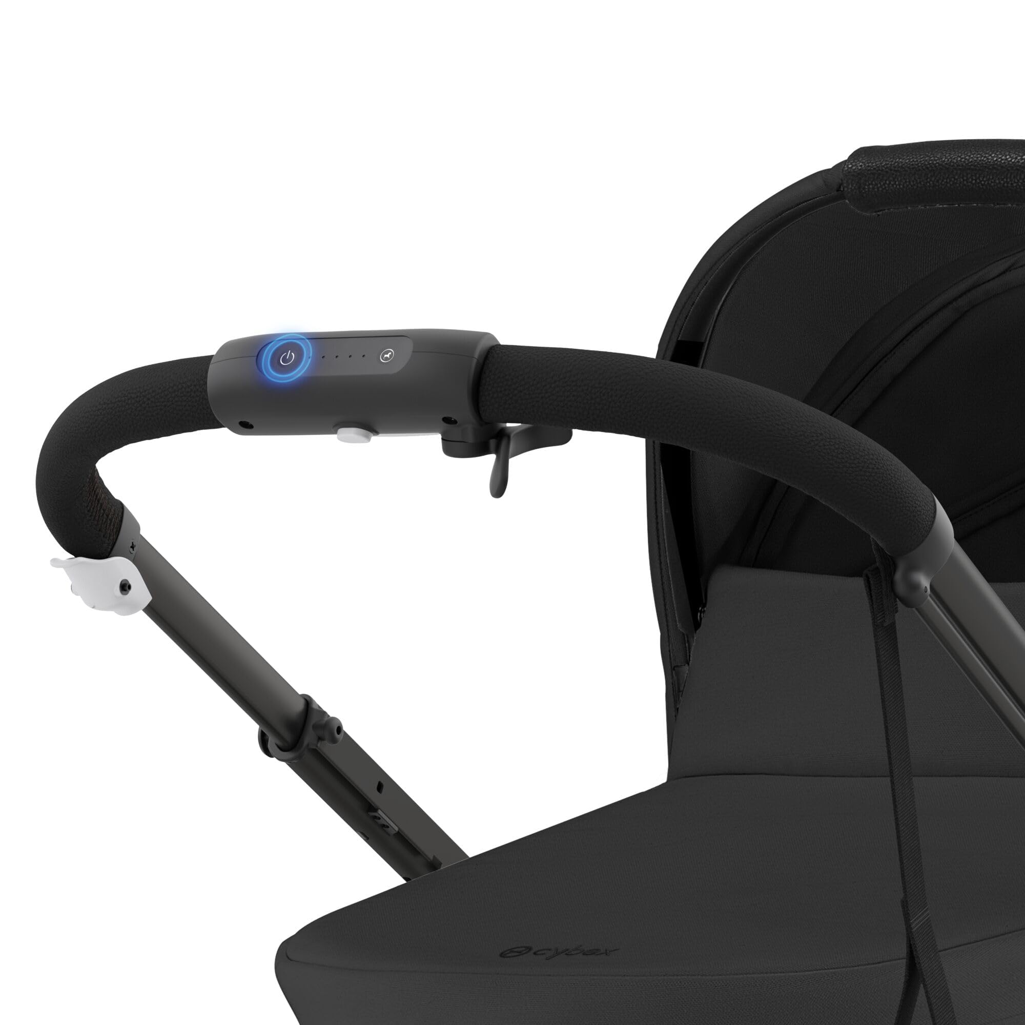 CYBEX Poussette Gold e-GAZELLE S, de la naissance à environ 4 ans, max. 22 kg (mode simple) / 2x 22 kg (mode duo), système tout-en-1 avec propulsion électrique et 20+ configurations, Noir lune