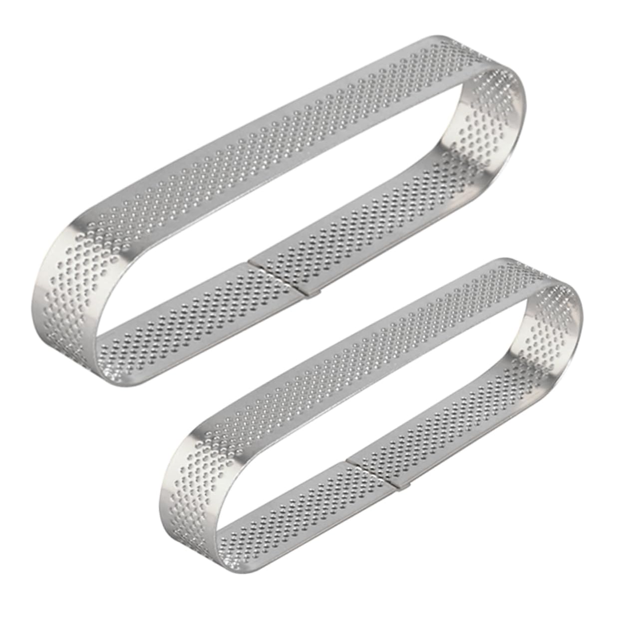 Cabilock 2Pcs Oval Tartlet Stainless Steel Mousse Ring Baking Tools for Tart Quiche and Dessert Preparation Easy to Clean Heat Conductive