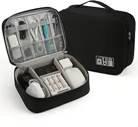 Tubarão Stores Bolsa Organizadora Estojo Para Cabos E Acessórios Eletrônicos Necessaire Portátil Organize seus Cabos, Fones e Carregador.
