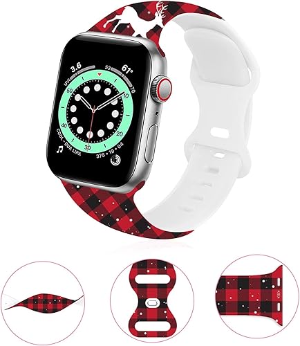 Miniatura 4 de MohuanDd Correa deportiva de Navidad compatible con iWatch de 1.496 in 1.575 in 1.654 in 1.732 in para mujeres, hombres y niñas, correas ajustables