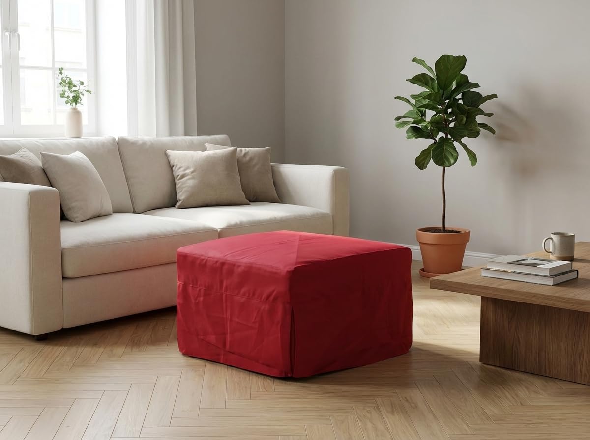 ARREDO POUF LETTO RECLINABILE A LETTO (POUF LETTO ROSSO)