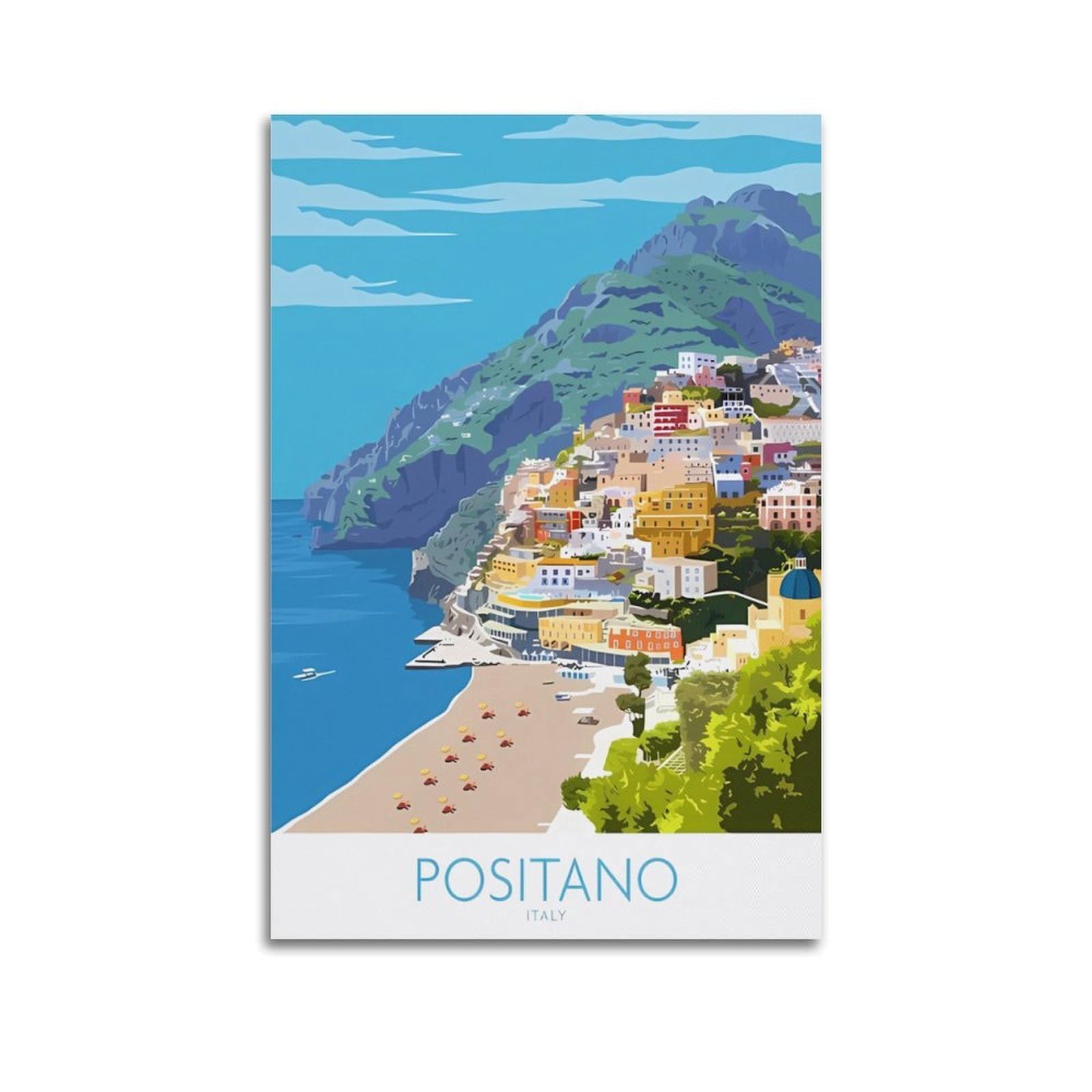 EZMLFA DIY Diamond Painting,Positano Italy 5D Landscape Diamond Painting Kits for Adult, Gem Art Crystal Art Kits for Adults, for Home Wall 50x60cm