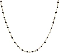 Vista 15 de Joseph Brothers Collar hecho a mano con cuentas negras y doradas para mujer, 14-24 pulgadas Oro amarillo