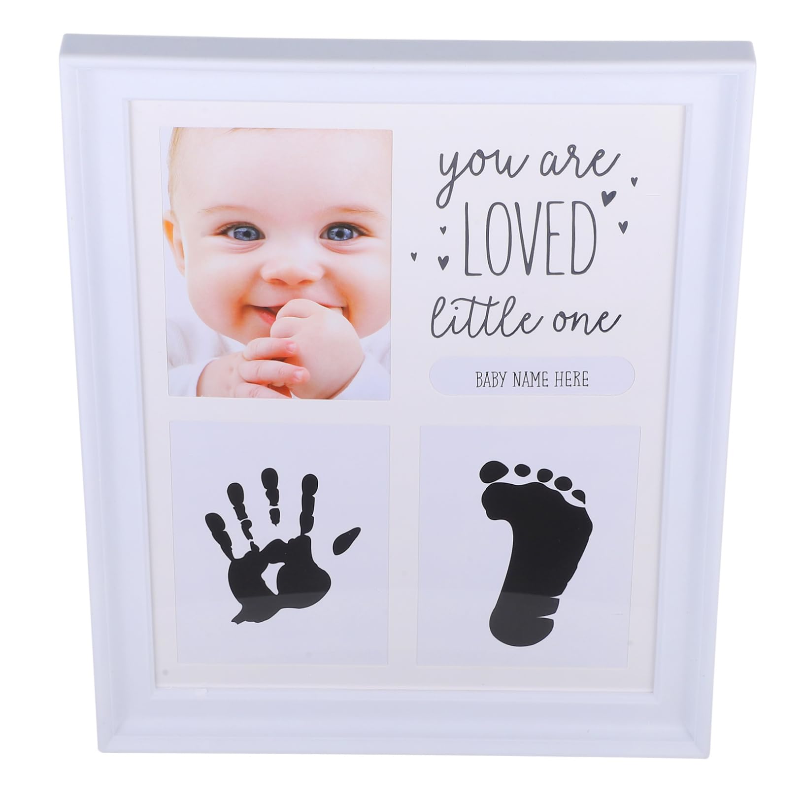 Toyvian 4 sztuki na zdjęcia Oh odcisk dłoni rzeczy chłopiec odkrywanie ogłoszenia ciąży ogłoszenie imię baby shower pierwsze nadruki dla noworodka odzież dla niemowląt płeć ABS biała