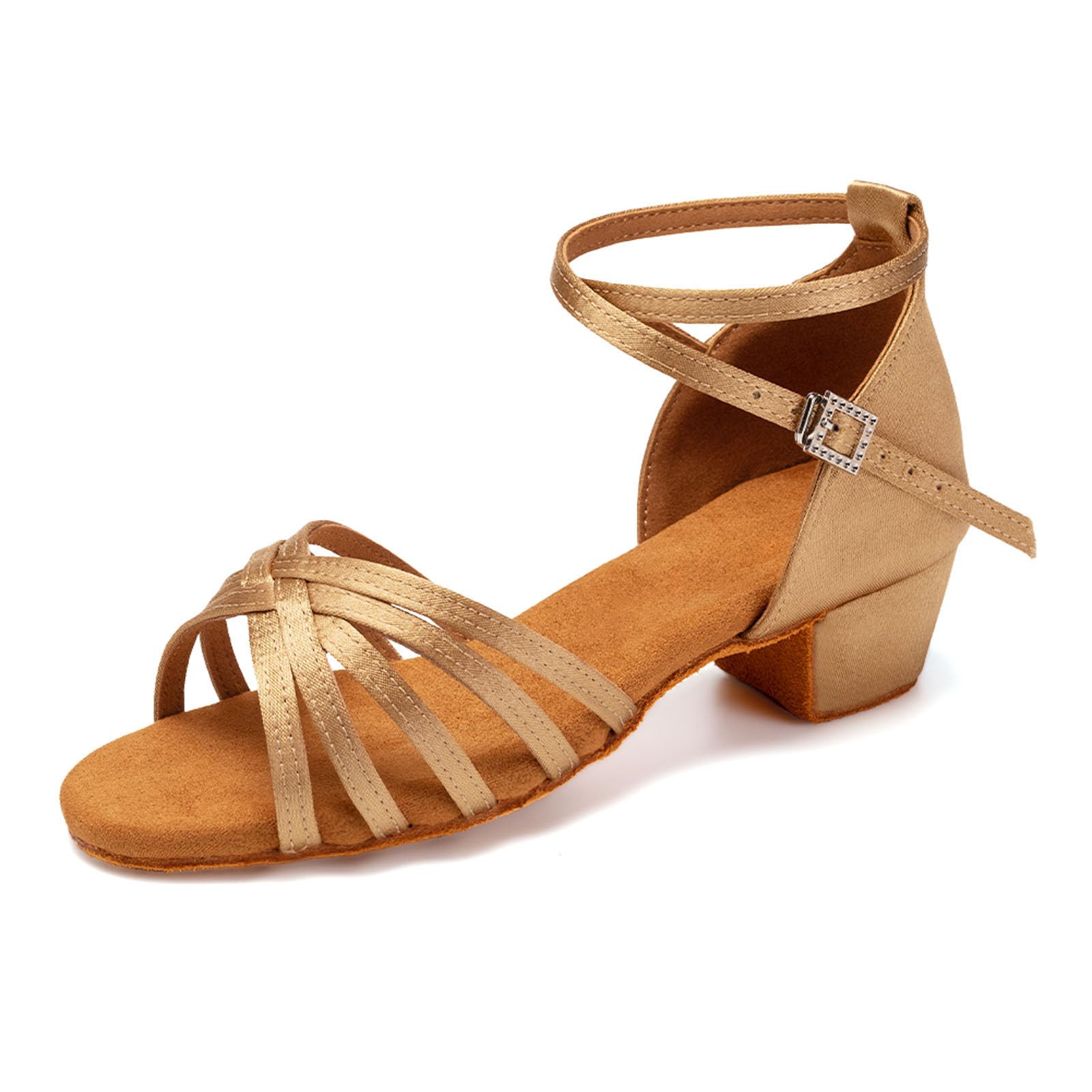 SWDZM Scarpe da Ballo Latino Americano Bambina Standard Salsa Ballroom Tacco 3 cm