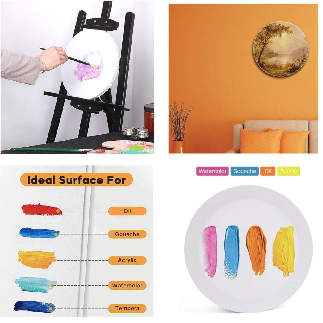 NOVAL - Lienzo para pintar, un juego de 8 piezas, 1 unidad de 10in, 15 cm, 20 cm, 25 cm, 30 cm, 35 cm, 40 cm, 45 cm, 45 cm y 45 cm en total, juego de 8 lienzos estirados