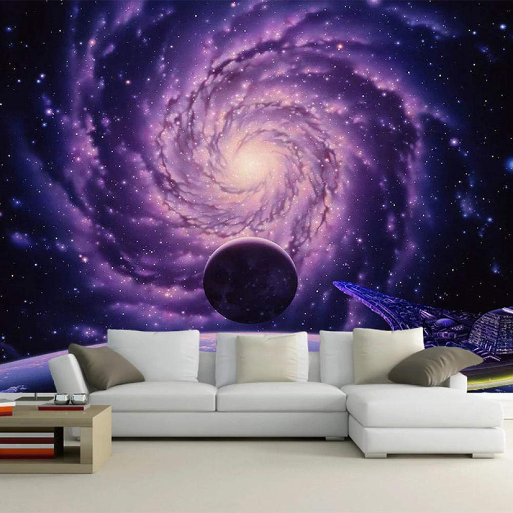 Xcstdjx Custom 3D Wallpaper Modern Universe Starry Sky Photo Wall Murals Living Room Tv Bedroom Background Wall Mural,300(W)*210(H) Cm