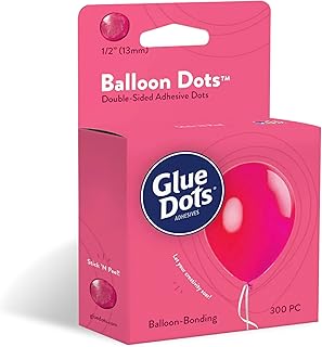 Glue Dots, Balloon Dots, Double-Sided, Permanent, 1/2", 300 Dots, DIY Balloon Arch Decoration, Glue Tape for Party Wedding Birthday, Glue Stick and Tape Alternative, Clear