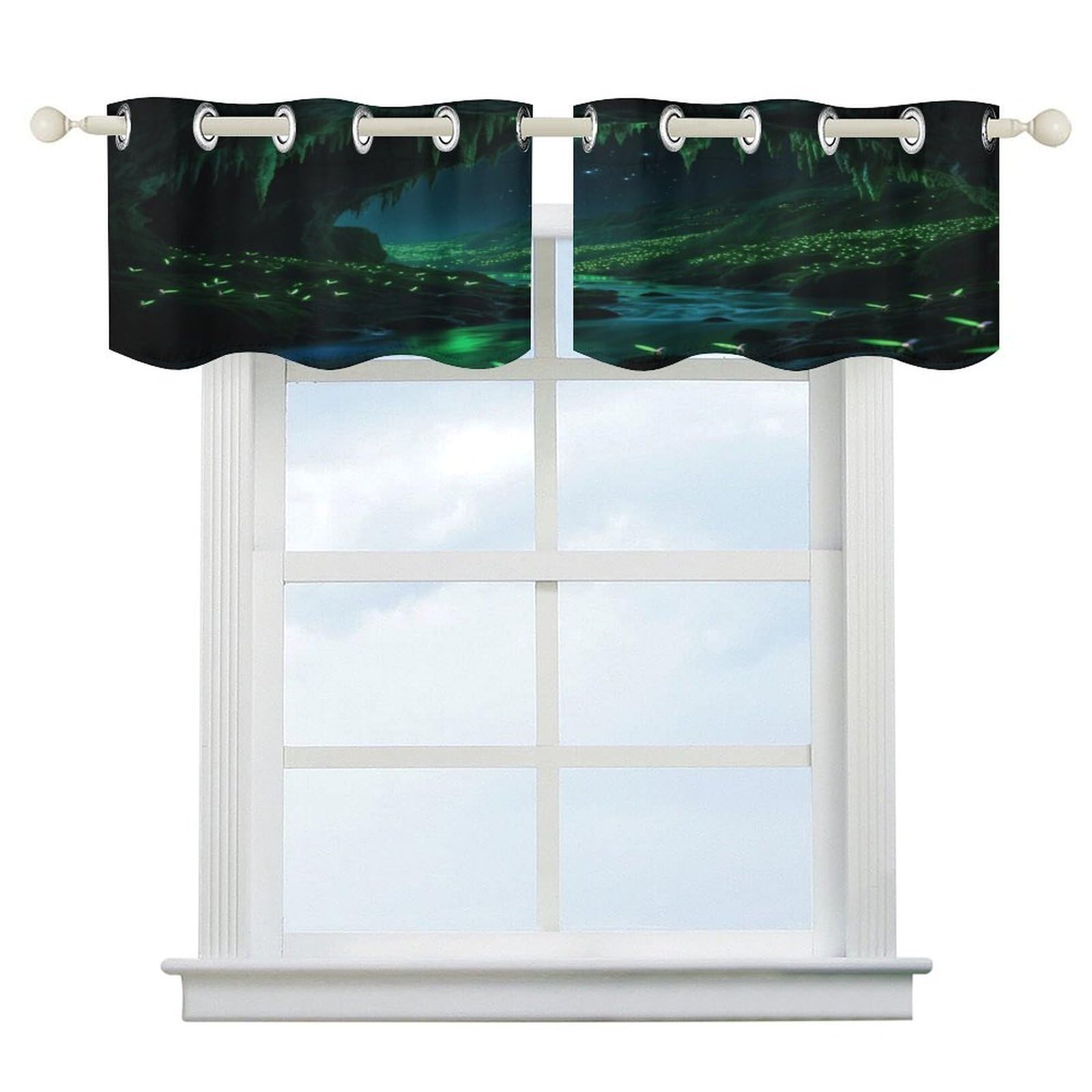 Fekiloot Style Glowworm Cave Short Curtains Valance Curtain