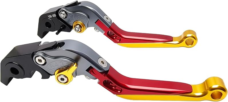 Brake Clutch Lever Set Replacement for Ducati XDiavel S Streetfighter V4 V2 Panigale 959 899 1299 1199, Aluminum Adjustable Motorcycle Brake Handle Short Long LeversRed Gold