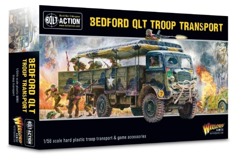 Warlord Bolt Action Bedford British Truck 1:56 Tabletop Miniatures - Plastic Paintable Miniature WWII Soldiers Set, Unpainted Table Top 28mm Military Minifigures for Adults - Gaming Figurines