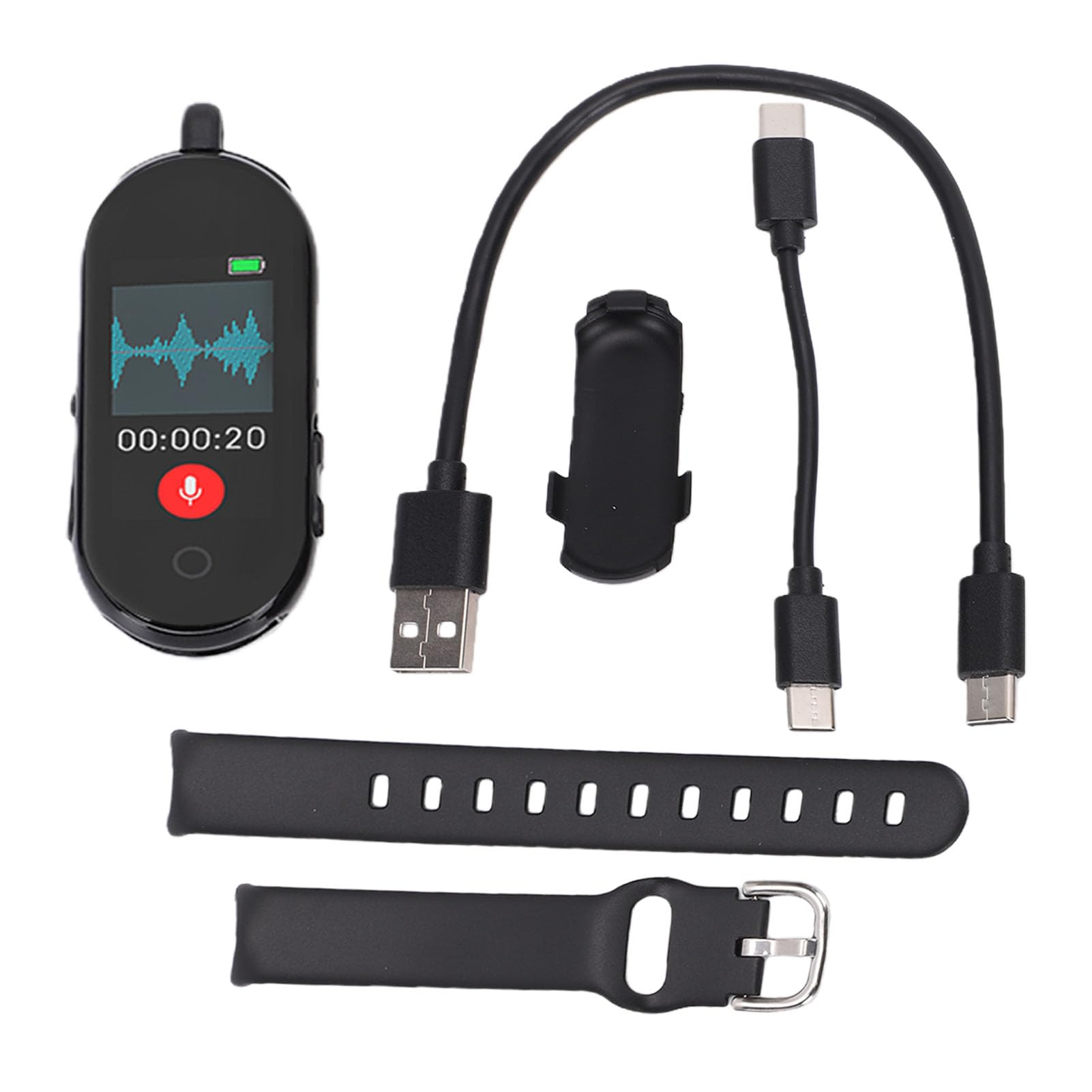 Grabadora de Voz AI para Tomar Notas Portátil con Transcripción y Traducción, Grabadora Digital Activada por Voz, Aplicación Bluetooth, 188 Idiomas (64G)