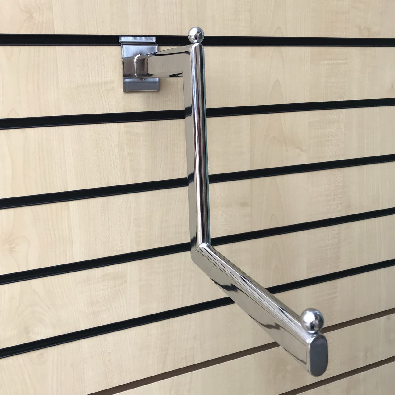 Chrome Stepped/Cranked Oval Display Arm For Slatwall