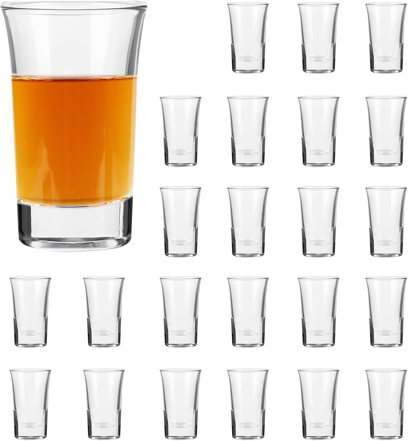 24 Pack 1.5 oz Clear Shot Glasses, Heavy Base Glass Set