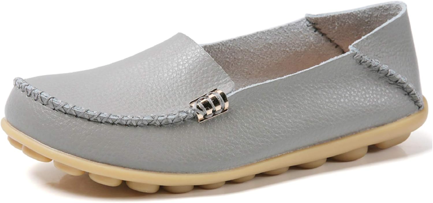 VenusCelia Women's Comfort Walking Boat Shoe 6 Grey