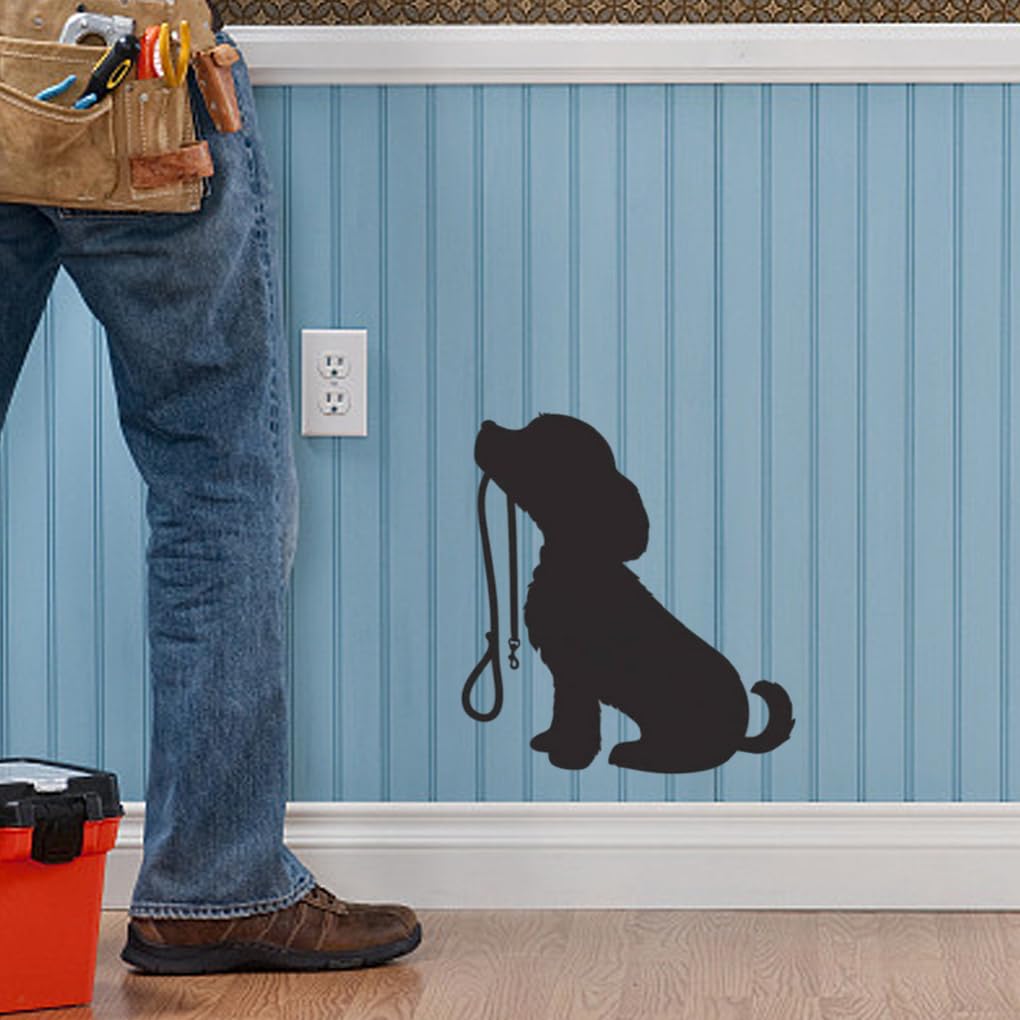 Cambia istantaneamente l'aspetto della stanza con gli adesivi murali adesivi per vetrine di negozi di animali in PVC, murali creativi con sagoma cane carino