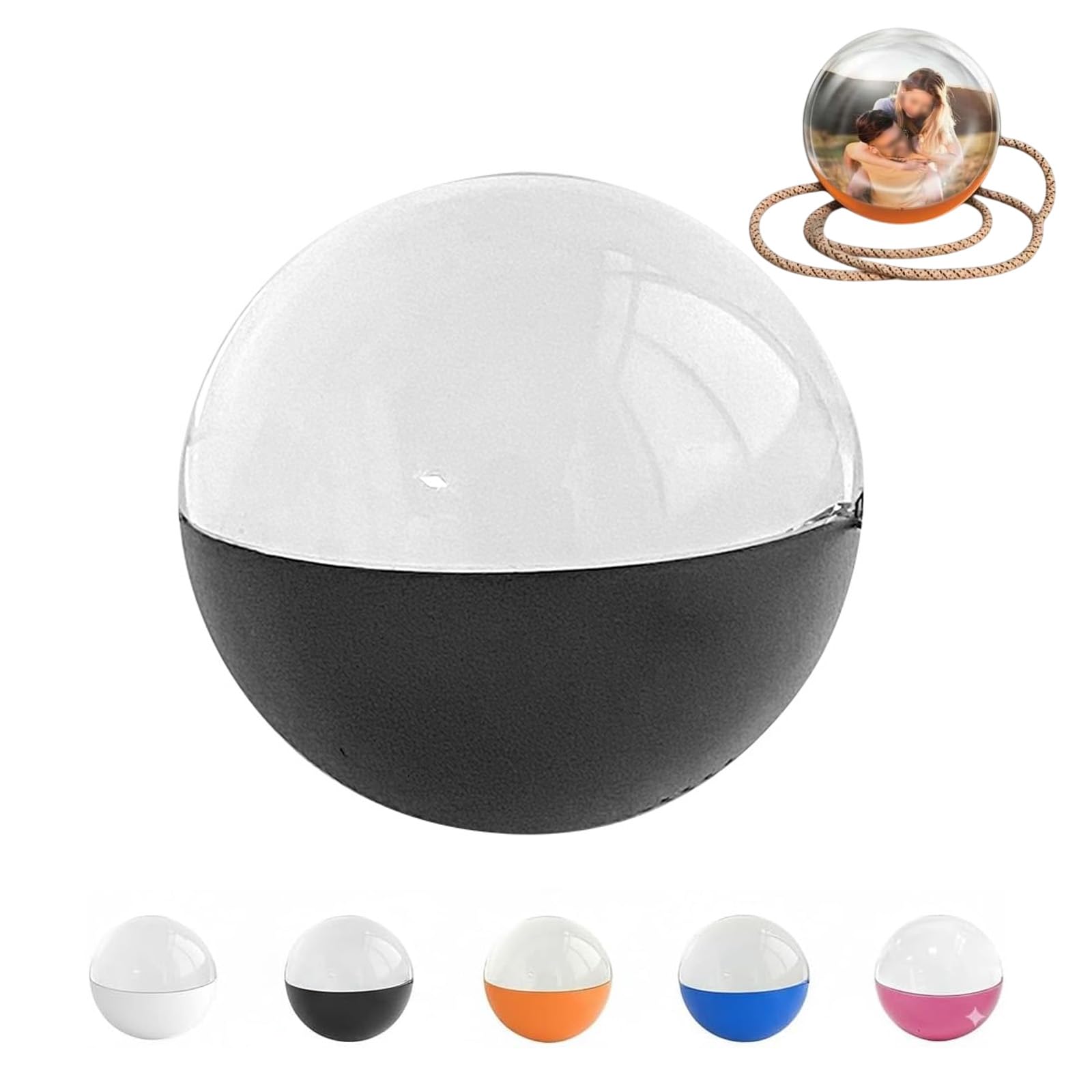 2.7inch Videos and Photo Player Ball With Digital Display,Personalized Custom Digital Photo Video Player,Custom Light-Up Sphere,for Recording Weddings,Birthdays,Anniversaries,or Joyful Mo(Color:Black)