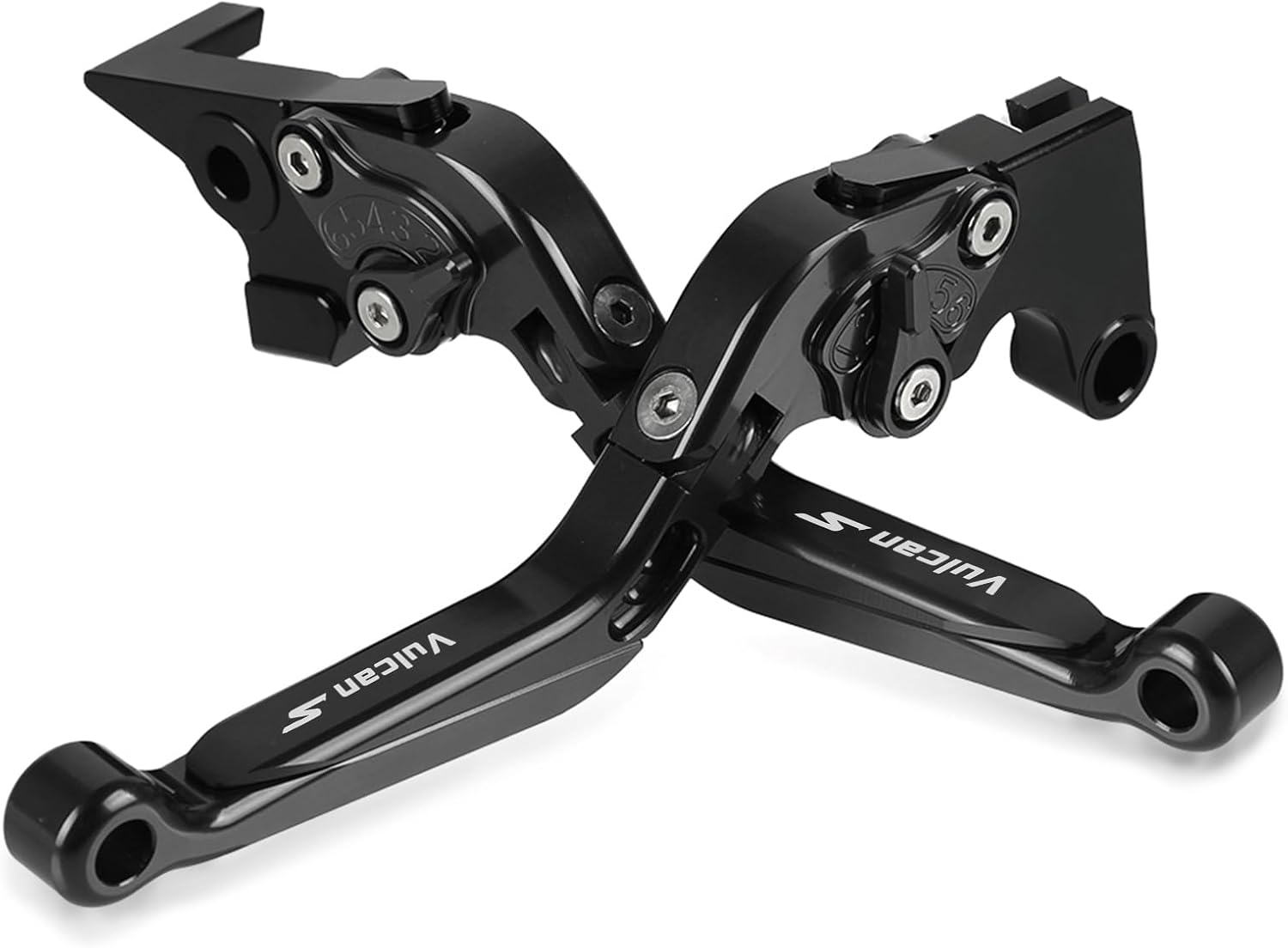 Vulcan S650 Brake & Clutch Levers Set Foldable Extendable CNC Fit Compatible with Vulcan S 650 2015-2022 Motorcycle Accessories-Black