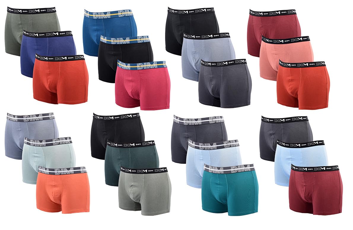 DIM Herren Boxershorts in Ultra Comfort Stretch Baumwolle - Modellsortierung Fotos je nach Verfügbarkeit - 6er Pack Surprise Boxer L, Packung mit 6 Überraschungsboxern, L