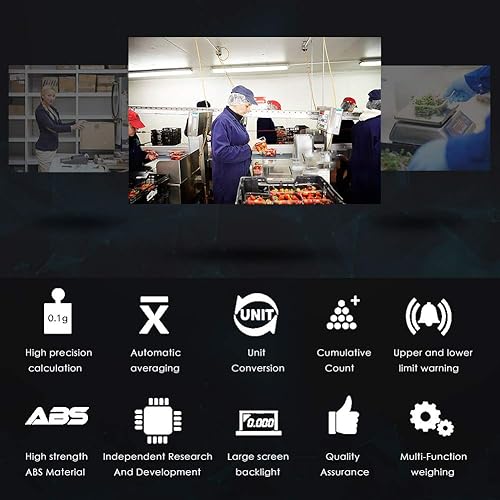 Miniatura 7 de Báscula industrial de conteo de gramos, báscula de pesaje de piezas y monedas, báscula electrónica digital de precisión de 0.00 oz, 33 libras x