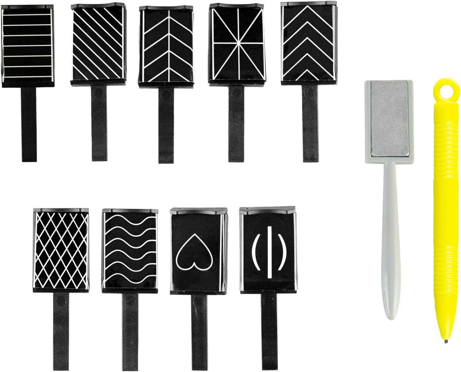 Ideal Swan 11 Piece Magnet Nail Art Polish Tool Set, Cat Eye Gel Polish 3d Gel Nails Cat Eye Plastic Tool-Suitable for DIY 3d Magnetic, Salon, Studio or Home