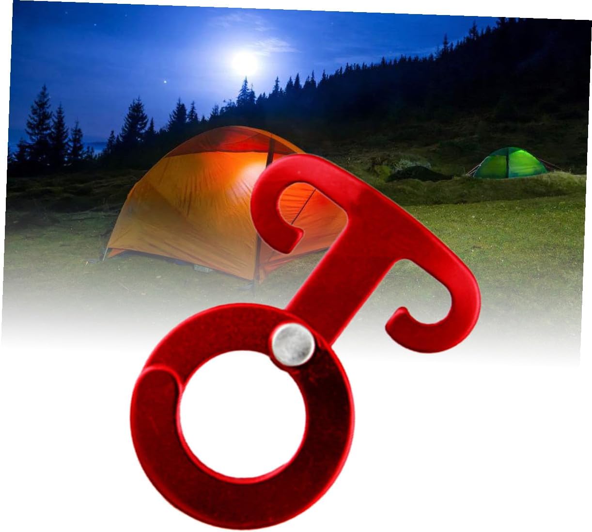 SUPVOX 4 PCS Aluminum Alloy Tent Rope Tensioners with Guyline Cord Adjusters for Camping Hiking Backpacking Outdoor Activities Quick and Secure Rope Hanger Hooks Red